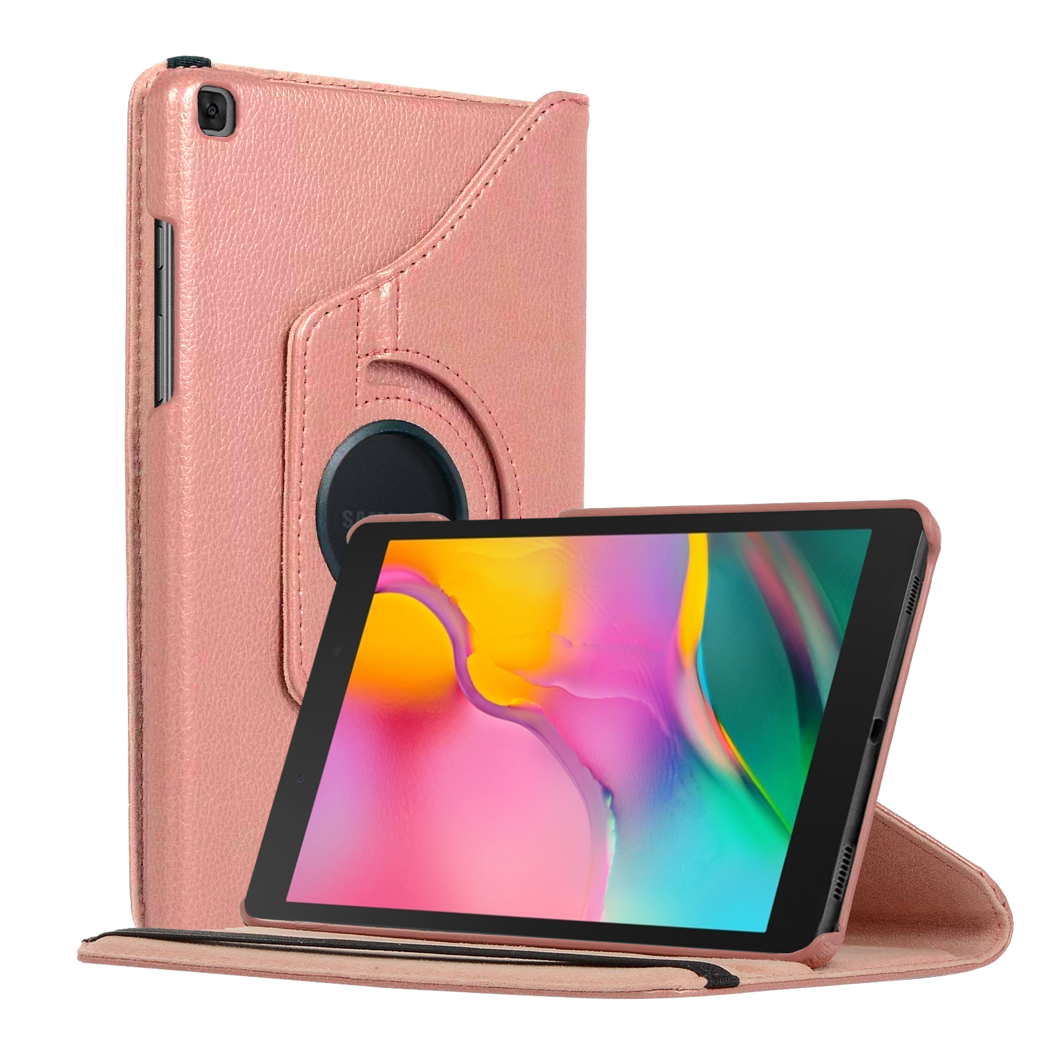 Samsung Galaxy Tab A 8 2019 T290 Kılıf CaseUp 360 Rotating Stand Rose Gold